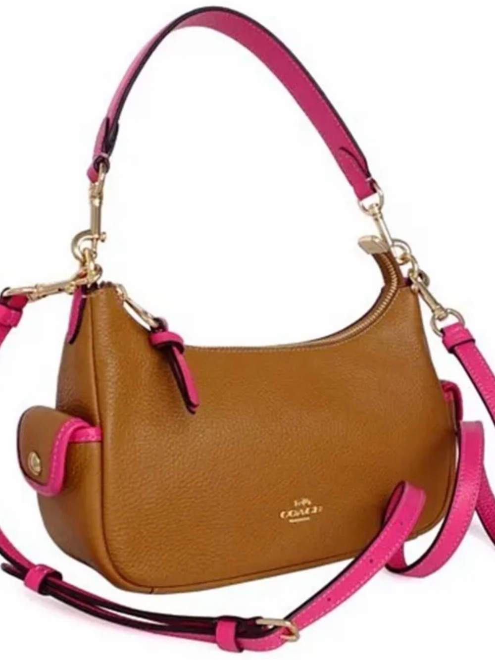 Coach Pennie Shoulder Bag 25 in the color combination Penny/Bold Pink